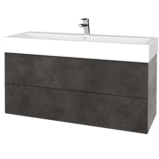 Waschtischunterschrank FLAT SZZ2 120 (Waschtisch Duravit Vero)  - D01 Beton - D16 Dark Beton