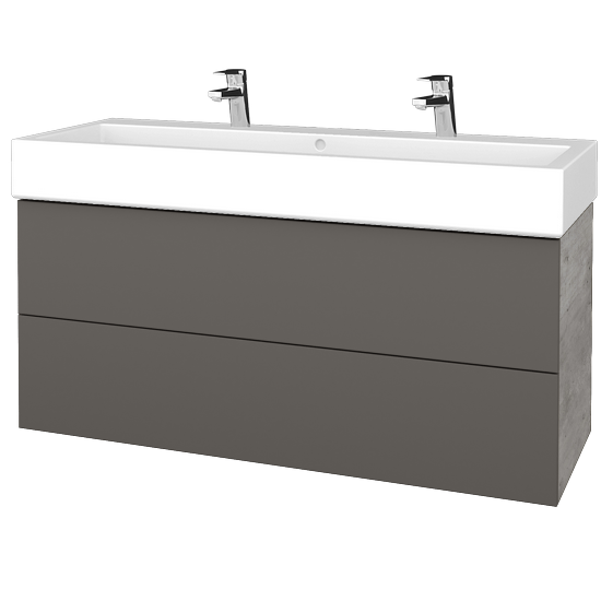 Umyvadlová skříňka VARIANTE SZZ2 120 pro umyvadlo Duravit Vero - D01 Beton - N06 Lava