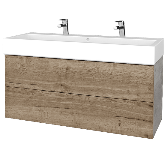 Umyvadlová skříňka VARIANTE SZZ2 120 pro umyvadlo Duravit Vero - D01 Beton - D21 Tobacco