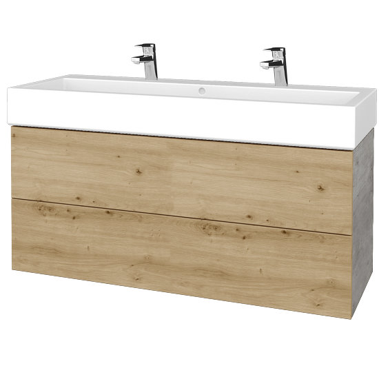 Umyvadlová skříňka VARIANTE SZZ2 120 pro umyvadlo Duravit Vero - D01 Beton - D22 Karamel