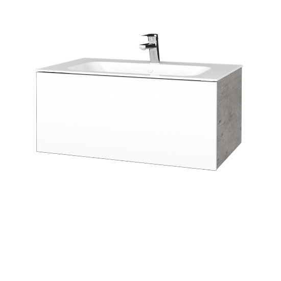 Koupelnová skříňka VARIANTE SZZ 80 pro umyvadlo Finion - D01 Beton - M01 Bílá mat
