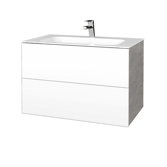 Koupelnová skříňka VARIANTE SZZ2 80 pro umyvadlo Finion - D01 Beton - M01 Bílá mat
