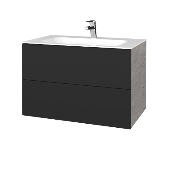 Umyvadlová skříňka VARIANTE SZZ2 80 pro umyvadlo Finion - D01 Beton - N03 Graphite