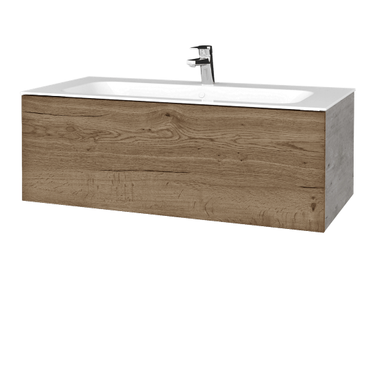 Umyvadlová skříňka VARIANTE SZZ 100 pro umyvadlo Finion - D01 Beton - D21 Tobacco