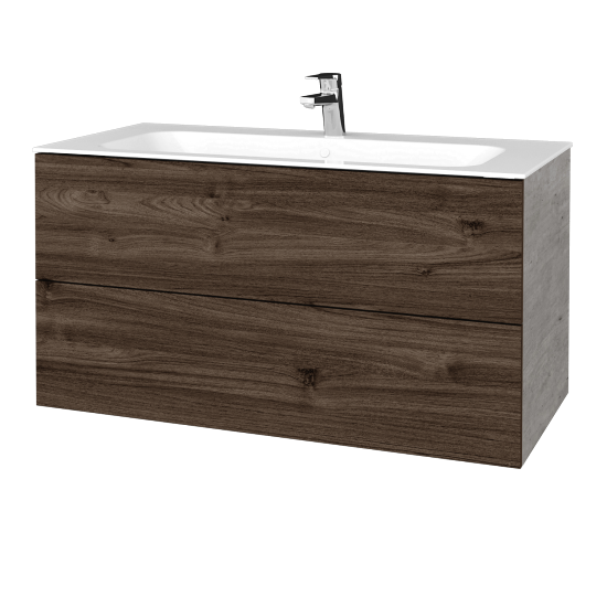 Umyvadlová skříňka VARIANTE SZZ2 100 pro umyvadlo Finion - D01 Beton - D25 Teak