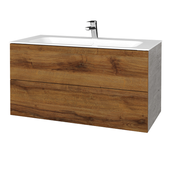 Umyvadlová skříňka VARIANTE SZZ2 100 pro umyvadlo Finion - D01 Beton - D27 Cognac