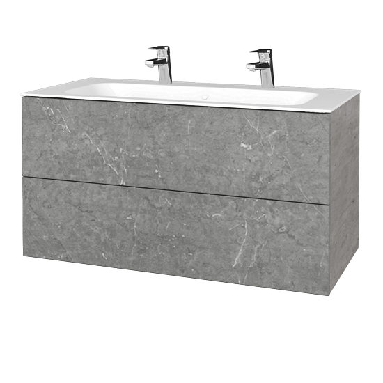 Umyvadlová skříňka VARIANTE SZZ2 100 pro umyvadlo Finion se 2 otvory pro baterii - D01 Beton - D20 Galaxy