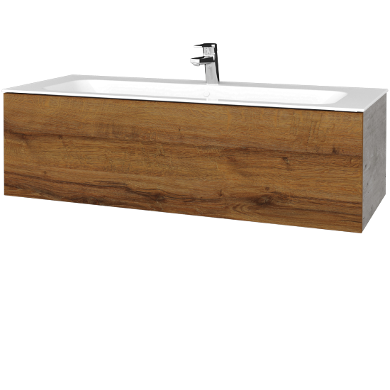 Umyvadlová skříňka VARIANTE SZZ 120 pro umyvadlo Finion - D01 Beton - D27 Cognac