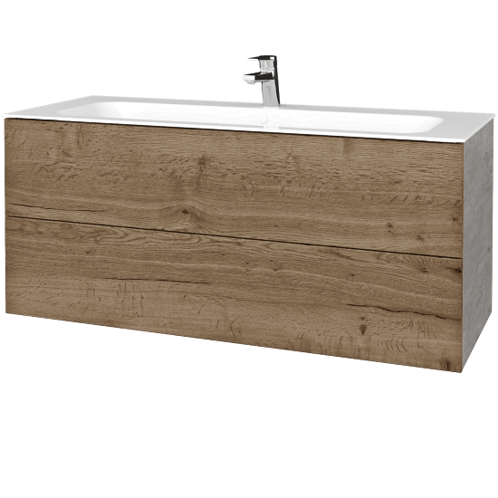 Umyvadlová skříňka VARIANTE SZZ2 120 pro umyvadlo Finion - D01 Beton - D21 Tobacco