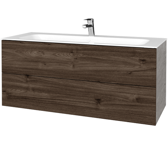 Umyvadlová skříňka VARIANTE SZZ2 120 pro umyvadlo Finion - D01 Beton - D25 Teak