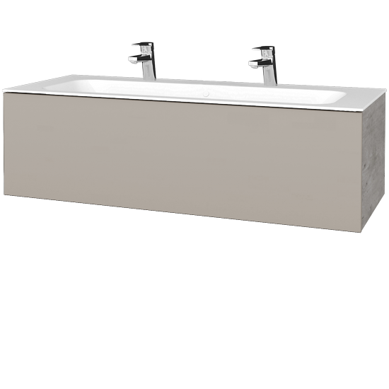 Umyvadlová skříňka VARIANTE SZZ 120 pro umyvadlo Finion se 2 otvory pro baterii - D01 Beton - N07 Stone