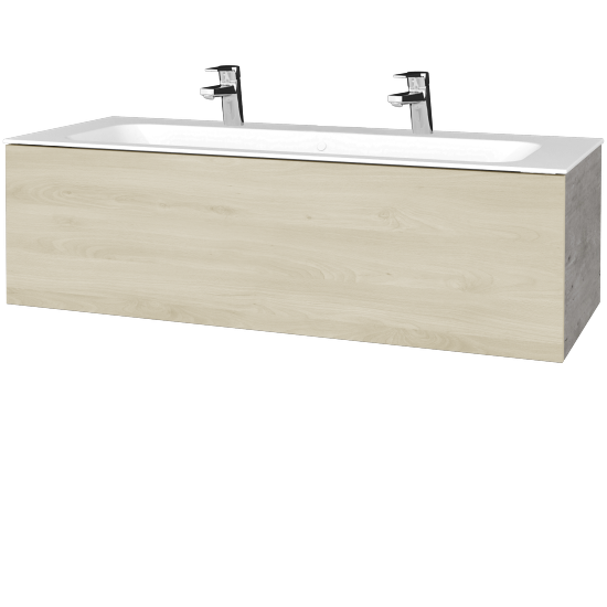 Umyvadlová skříňka VARIANTE SZZ 120 pro umyvadlo Finion se 2 otvory pro baterii - D01 Beton - D24 Ohio