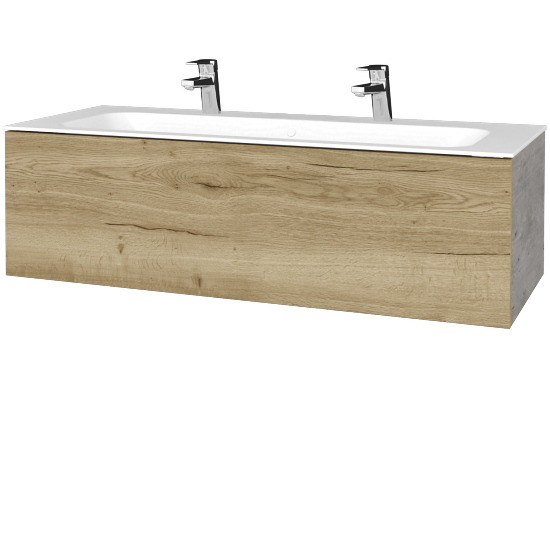 Umyvadlová skříňka VARIANTE SZZ 120 pro umyvadlo Finion se 2 otvory pro baterii - D01 Beton - D26 Ontario