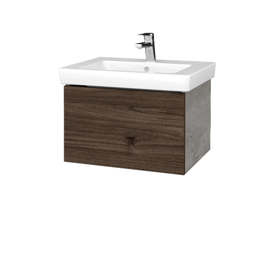 Umyvadlová skříňka VARIANTE SZZ 60 pro umyvadlo Subway 2.0 - D01 Beton - D25 Teak