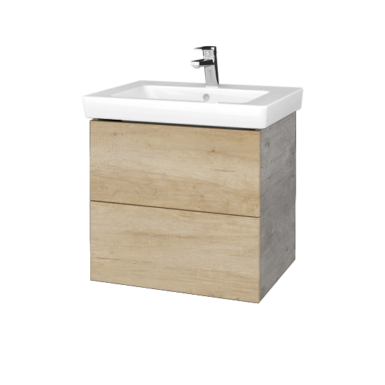 Umyvadlová skříňka VARIANTE SZZ2 60 pro umyvadlo Subway 2.0 - D01 Beton - D15 Nebraska