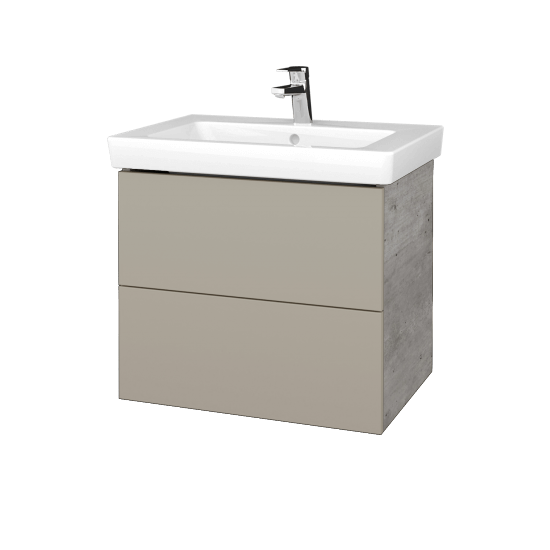 Umyvadlová skříňka VARIANTE SZZ2 65 pro umyvadlo Subway 2.0 - D01 Beton - L04 Béžová vysoký lesk