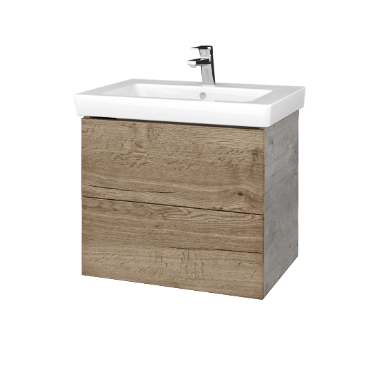 Umyvadlová skříňka VARIANTE SZZ2 65 pro umyvadlo Subway 2.0 - D01 Beton - D21 Tobacco
