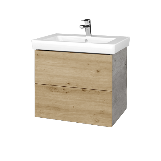 Umyvadlová skříňka VARIANTE SZZ2 65 pro umyvadlo Subway 2.0 - D01 Beton - D22 Karamel