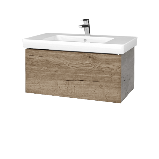 Umyvadlová skříňka VARIANTE SZZ 80 pro umyvadlo Subway 2.0 - D01 Beton - D21 Tobacco