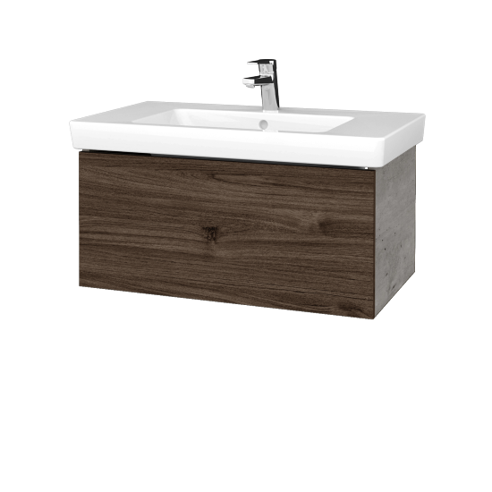Umyvadlová skříňka VARIANTE SZZ 80 pro umyvadlo Subway 2.0 - D01 Beton - D25 Teak