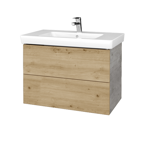 Umyvadlová skříňka VARIANTE SZZ2 80 pro umyvadlo Subway 2.0 - D01 Beton - D22 Karamel