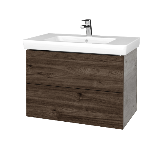 Umyvadlová skříňka VARIANTE SZZ2 80 pro umyvadlo Subway 2.0 - D01 Beton - D25 Teak