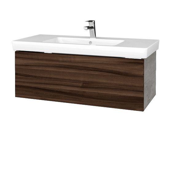 Umyvadlová skříňka VARIANTE SZZ 100 pro umyvadlo Subway 2.0 - D01 Beton - D06 Ořech