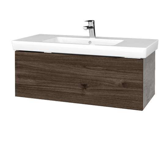 Umyvadlová skříňka VARIANTE SZZ 100 pro umyvadlo Subway 2.0 - D01 Beton - D25 Teak