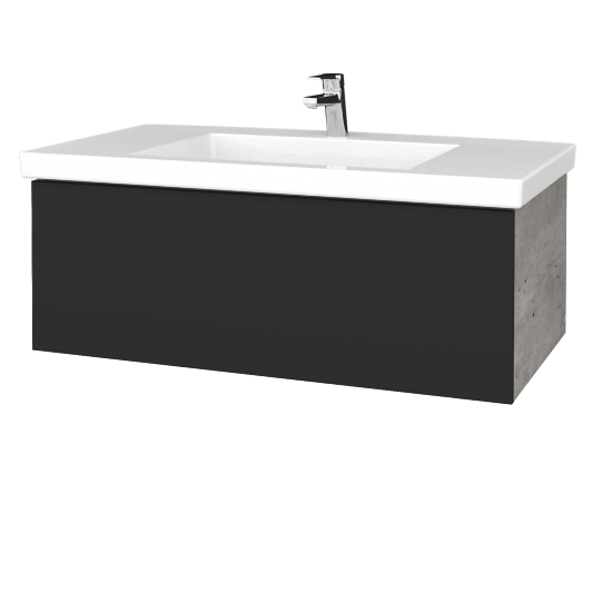 Koupelnová skříňka VARIANTE SZZ 100 pro umyvadlo Metric - D01 Beton - N03 Graphite