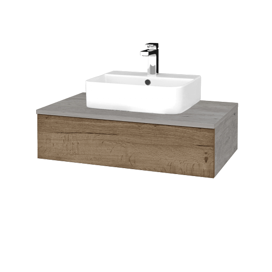 Umyvadlová skříňka MODULE SZZ 80 umyvadlo Joy 3 - D01 Beton - D21 Tobacco - Ne