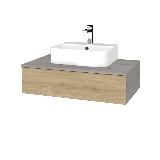 Umyvadlová skříňka MODULE SZZ 80 umyvadlo Joy 3 - D01 Beton - D22 Karamel - Ne