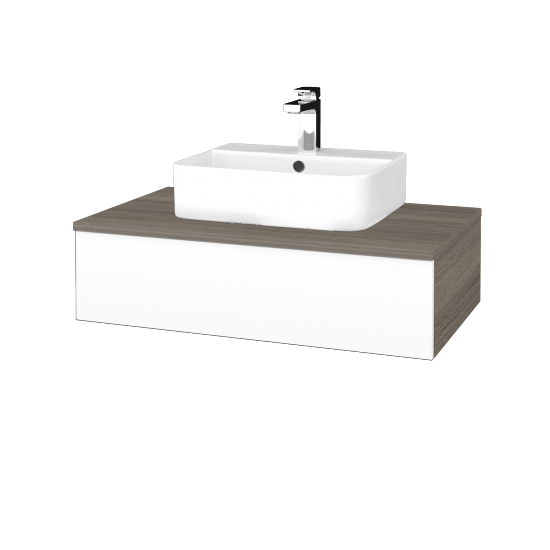 Umyvadlová skříňka MODULE SZZ 80 umyvadlo Joy 3 - D03 Cafe - L01 Bílá vysoký lesk - Ne