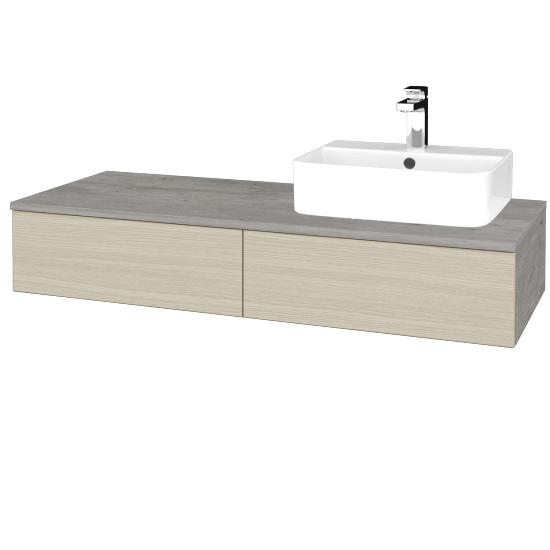 Umyvadlová skříňka MODULE SZZ2 120 umyvadlo Joy 3 - D01 Beton - D04 Dub - Levé - Ne