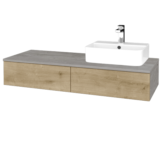 Umyvadlová skříňka MODULE SZZ2 120 umyvadlo Joy 3 - D01 Beton - D09 Arlington - Levé - Ne