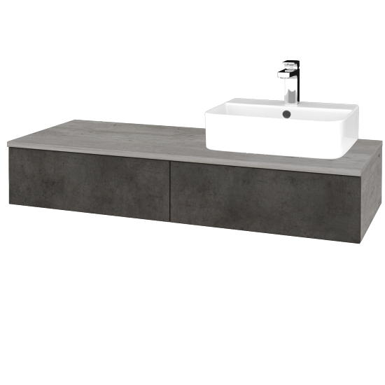 Umyvadlová skříňka MODULE SZZ2 120 umyvadlo Joy 3 - D01 Beton - D16 Beton tmavý - Levé - Ne