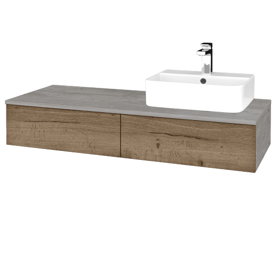 Umyvadlová skříňka MODULE SZZ2 120 umyvadlo Joy 3 - D01 Beton - D21 Tobacco - Levé - Ne