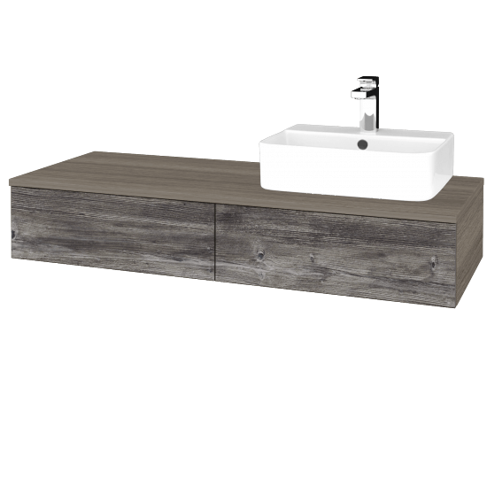 Koupelnová skříňka MODULE SZZ2 120 umyvadlo Joy 3 - D03 Cafe - D10 Borovice Jackson - Levé - Ne