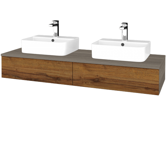 Umyvadlová skříňka MODULE SZZ2 140 umyvadlo Joy 3 - D03 Cafe - D27 Cognac - Ne