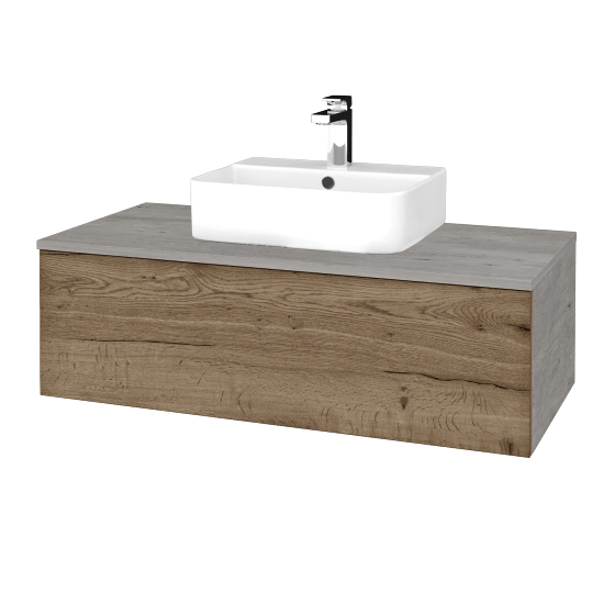 Umyvadlová skříňka MODULE SZZ1 100 umyvadlo Joy 3 - D01 Beton - D21 Tobacco - Ne