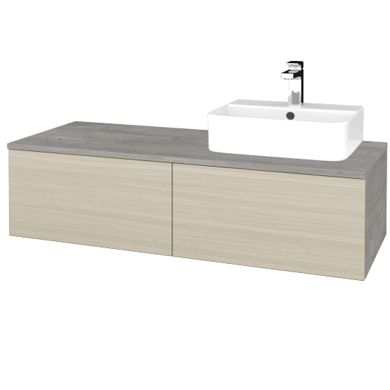 Umyvadlová skříňka MODULE SZZ12 120 umyvadlo Joy 3 - D01 Beton - D04 Dub - Levé - Ne