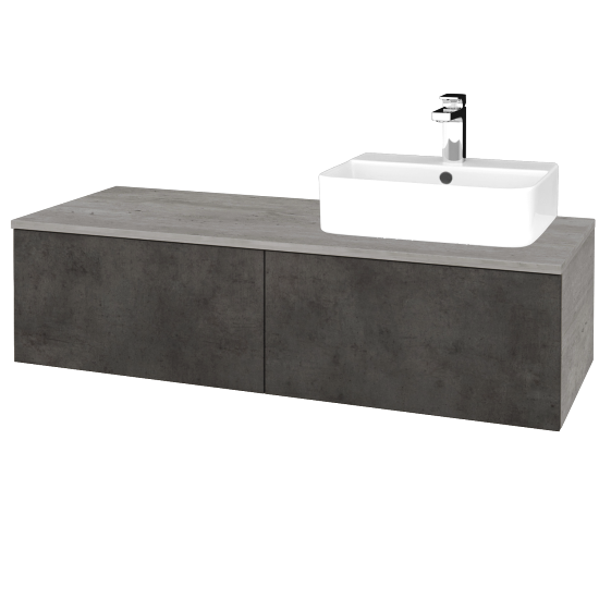 Umyvadlová skříňka MODULE SZZ12 120 umyvadlo Joy 3 - D01 Beton - D16 Beton tmavý - Levé - Ne