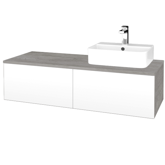 Umyvadlová skříňka MODULE SZZ12 120 umyvadlo Joy 3 - D01 Beton - M01 Bílá mat - Levé - Ne