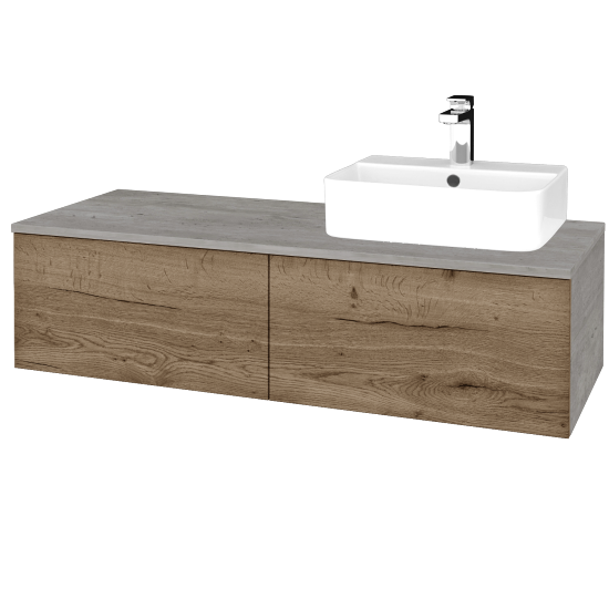 Umyvadlová skříňka MODULE SZZ12 120 umyvadlo Joy 3 - D01 Beton - D21 Tobacco - Levé - Ne
