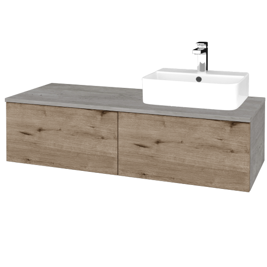 Umyvadlová skříňka MODULE SZZ12 120 umyvadlo Joy 3 - D01 Beton - D23 Herkules - Levé - Ne
