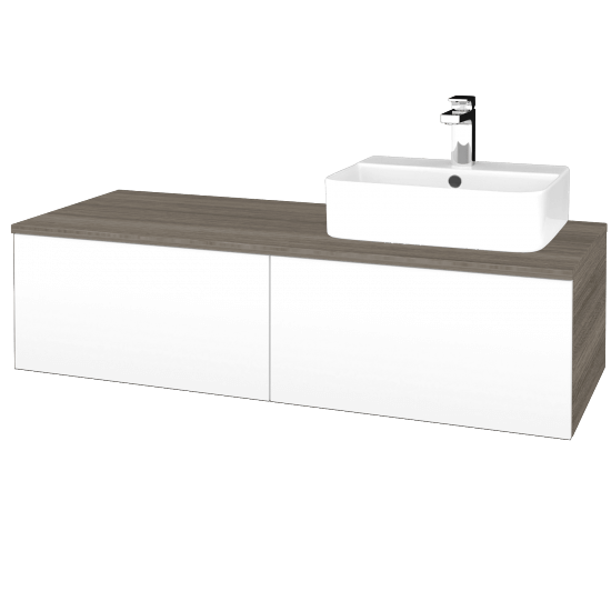 Umyvadlová skříňka MODULE SZZ12 120 umyvadlo Joy 3 - D03 Cafe - L01 Bílá vysoký lesk - Levé - Ne