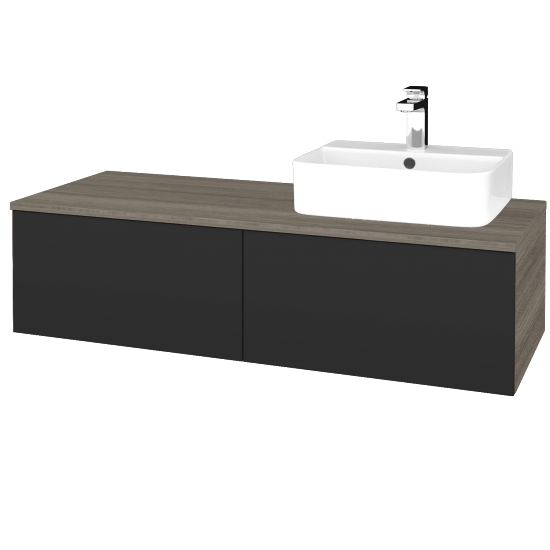Umyvadlová skříňka MODULE SZZ12 120 umyvadlo Joy 3 - D03 Cafe - N03 Graphite - Levé - Ne