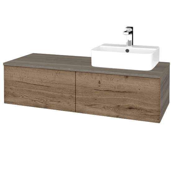 Umyvadlová skříňka MODULE SZZ12 120 umyvadlo Joy 3 - D03 Cafe - D21 Tobacco - Levé - Ne