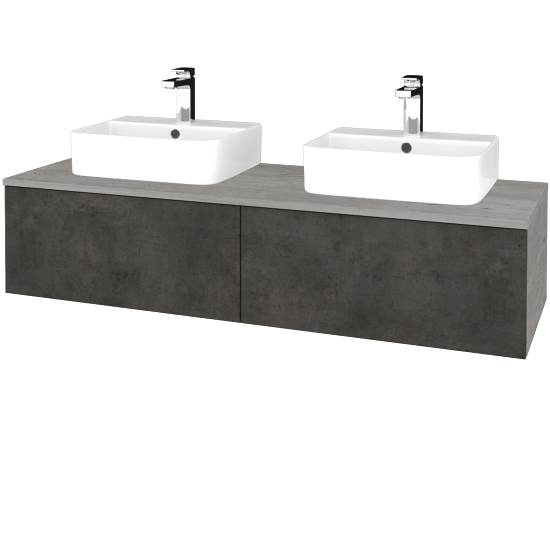 Umyvadlová skříňka MODULE SZZ12 140 umyvadlo Joy 3 - D01 Beton - D16 Beton tmavý - Ne