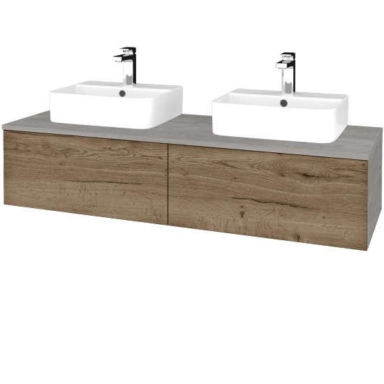 Umyvadlová skříňka MODULE SZZ12 140 umyvadlo Joy 3 - D01 Beton - D21 Tobacco - Ne