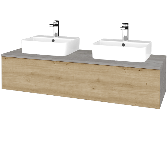 Umyvadlová skříňka MODULE SZZ12 140 umyvadlo Joy 3 - D01 Beton - D22 Karamel - Ne